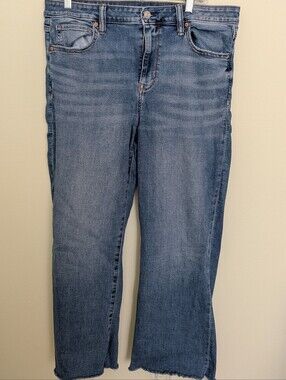 American Eagle High Rise Kick Boot Crop Jeans Women’s 12 Raw Hem Next Level